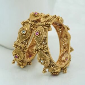 Ruby white God's Eye Designed Copper Bangle(1230)