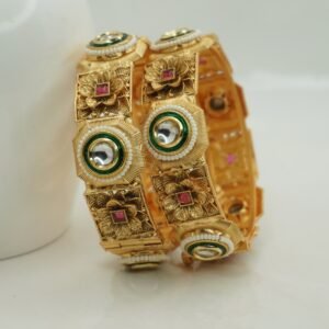 New Beautiful Stylish Designed gold plated Copper Bangle set (1861)