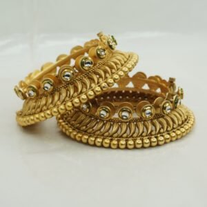 New beautiful latest design kundan studded  in coper bangles (1869)