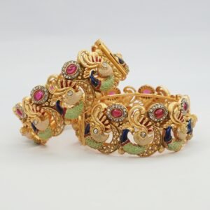 New Beautiful Stylish Designed gold plated Copper Bangle set (1883)