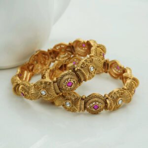 New Beautiful Stylish Designed gold plated Copper Bangle set (604)