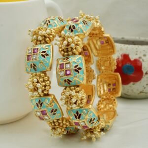 Ruby AD Sky Meena Square with Gungri Copper Bangles (1971)