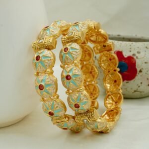 Light Meena with Ruby Embaded 2 Pic patla Set (1977)