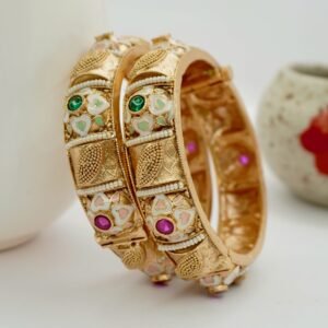 Pink Mint Meena Pearl Deisgn Bangles (2014)
