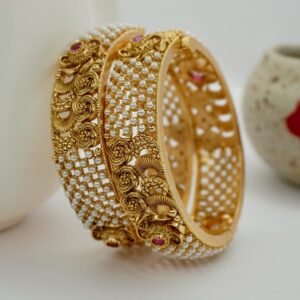 Pearl Ruby Jaali Designer Bangles (2015)