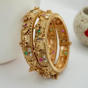 Ruby Green Gungri Copper Bangles (2020)