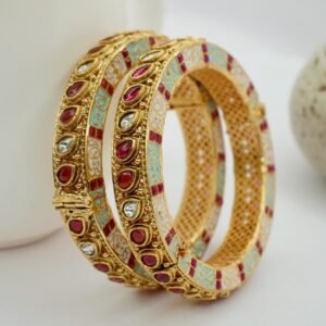Ruby AD Meena Copper Bangles (2028)