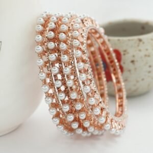 Rose Plated White pearl 4 Pic Chura bangle (2052)