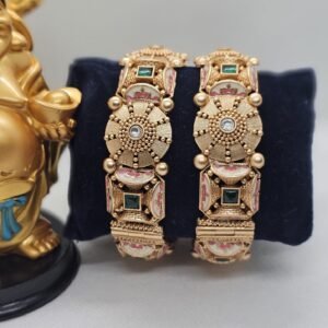 Designer Meena with Kundan and Polki Bangles (86-666)