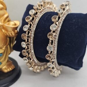 LCT White Combo Stone AD Gokhru Style Chuda bangles (1-756)