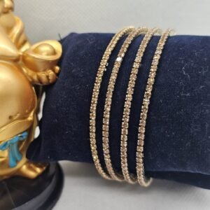 Gold Plated LCT Stone 4 Pic Single Line Bangles (105-000)