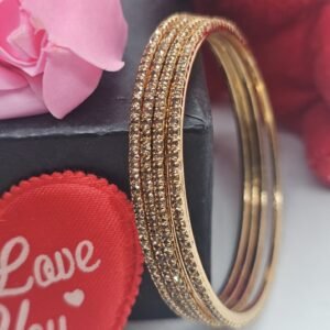 Light Gray Color 4 Pic Micro Plated AD Color bangles Set (105-1000)