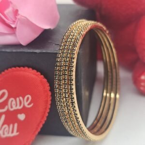 Gray Color 4 Pic Micro Plated AD Color bangles Set (105-1000)