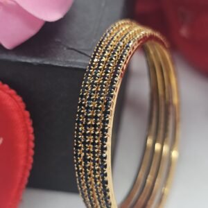 Dark Sky Blue Color 4 Pic Micro Plated AD Color bangles Set (105-1000)