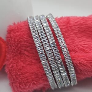 TUBELIGHT 4 PIC  RODIUM PLATED AD BANGLES (105-1229)
